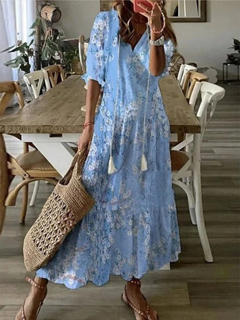 Luna | Mühelos Boho-Stil Midi Kleid