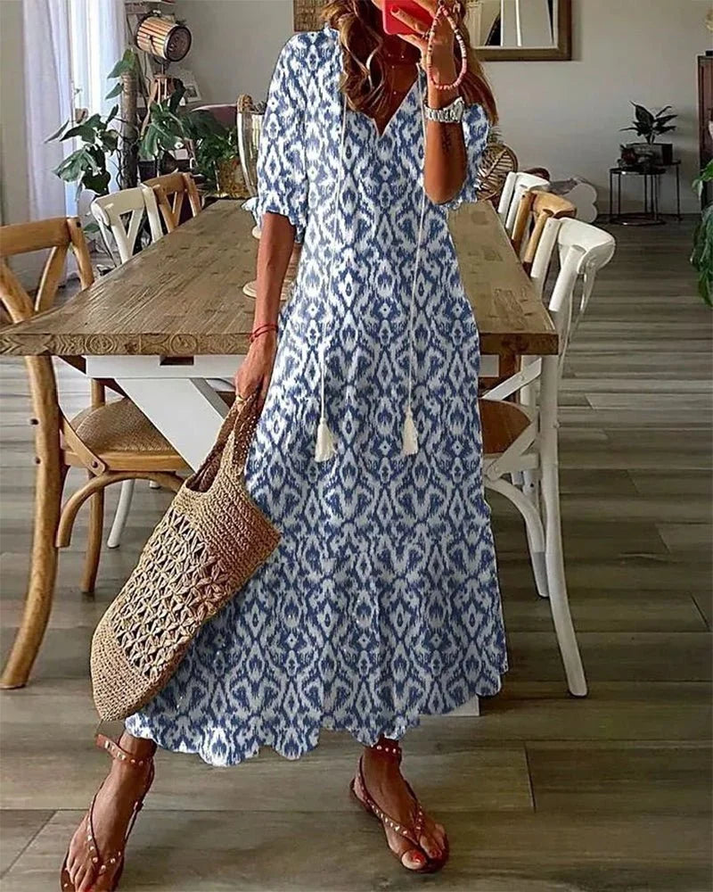 Luna | Mühelos Boho-Stil Midi Kleid